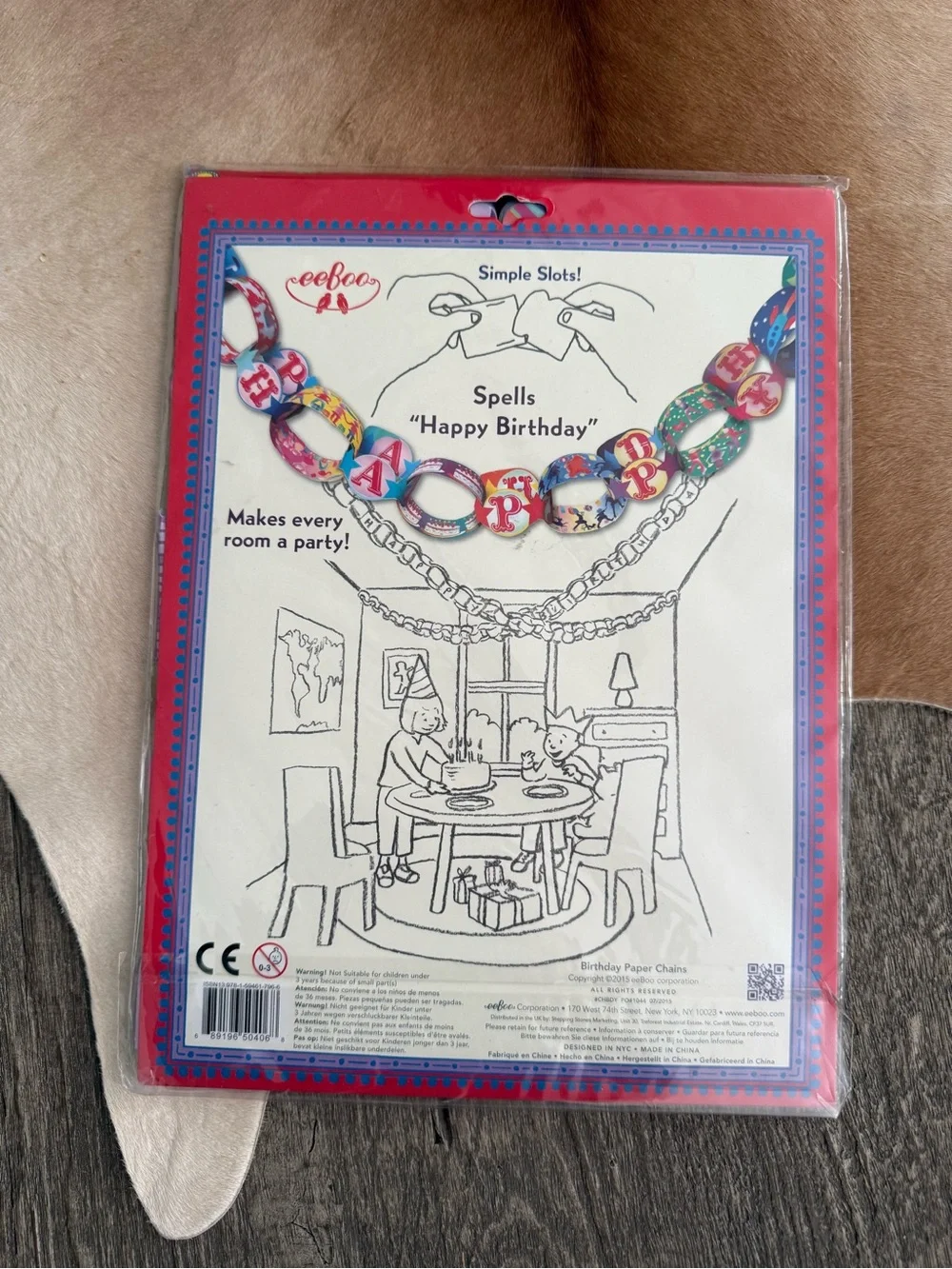 Brand NWT Birthday Chain Party Garland — Multicolor 24 Feet Long 34 Designs